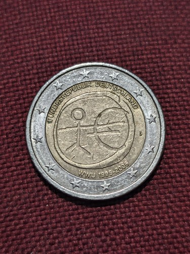 Moneta euro rara tedesca con - 2,